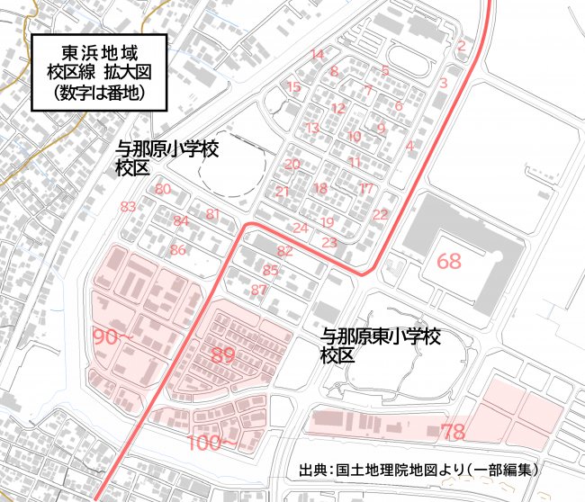 東浜-校区線 拡大図